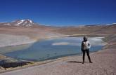 O magnífico cenário da Laguna Santa Rosa e  do Parque Nacional Nevado Tres Cruces, região do Paso San Francisco, próximo à Copiapo, no Chile